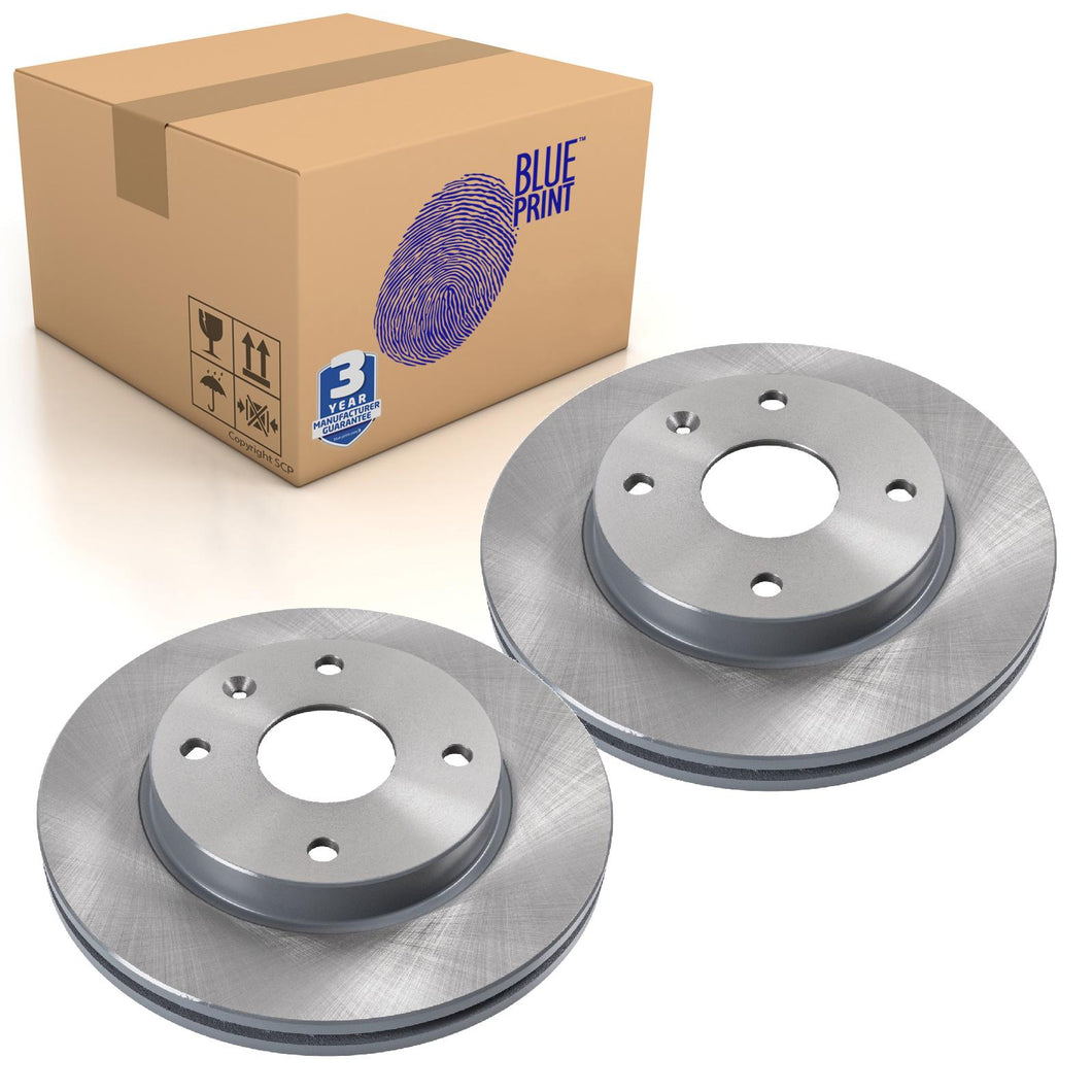 Pair of Front Brake Disc Fits Daewoo Lacetti Nubira Blue Print ADG04363