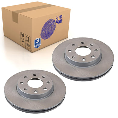 Pair of Front Brake Disc Fits Chevrolet (GM) Astra Corsa Blue Print ADG04364