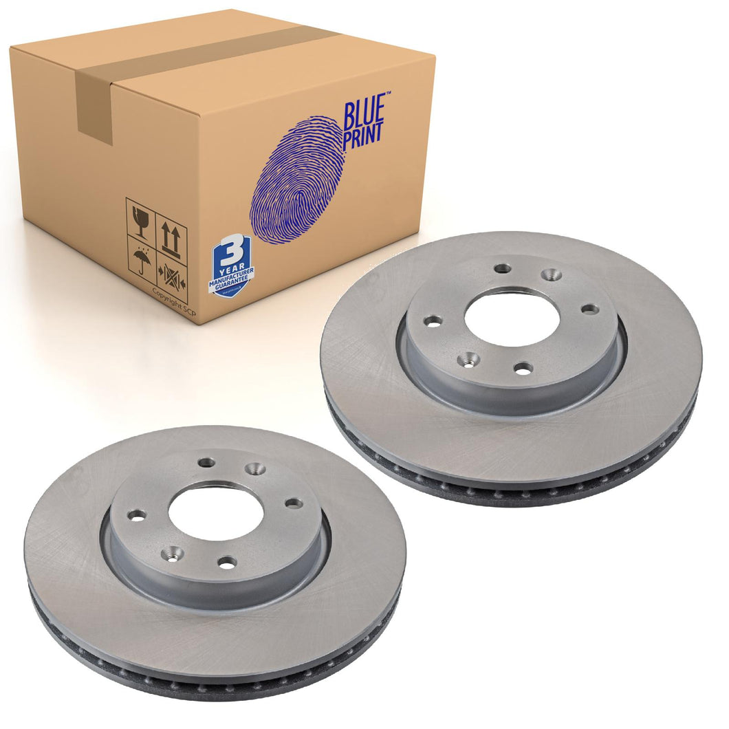 Pair of Front Brake Disc Fits Hyundai Elantra Lavita Sonata Blue Print ADG04366