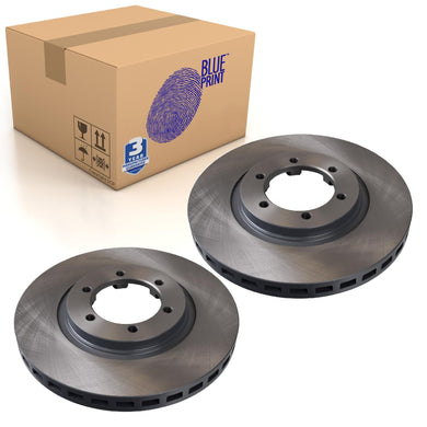 Pair of Front Brake Disc Fits Hyundai Terracan Blue Print ADG04367