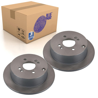Pair of Rear Brake Disc Fits KIA Rio OE 584111C800 Blue Print ADG04388