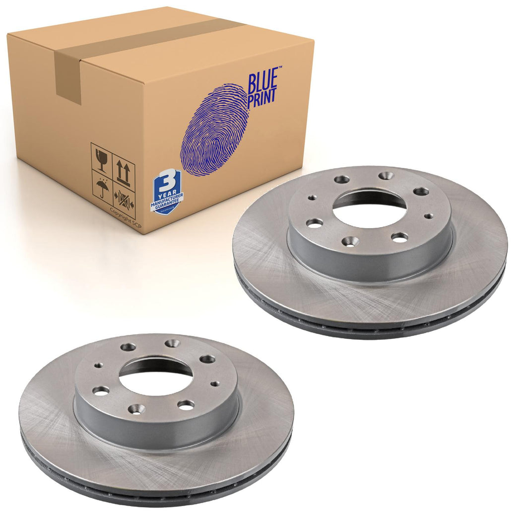 Pair of Front Brake Disc Fits Honda Ballade CRX Civic Insigh Blue Print ADH24309