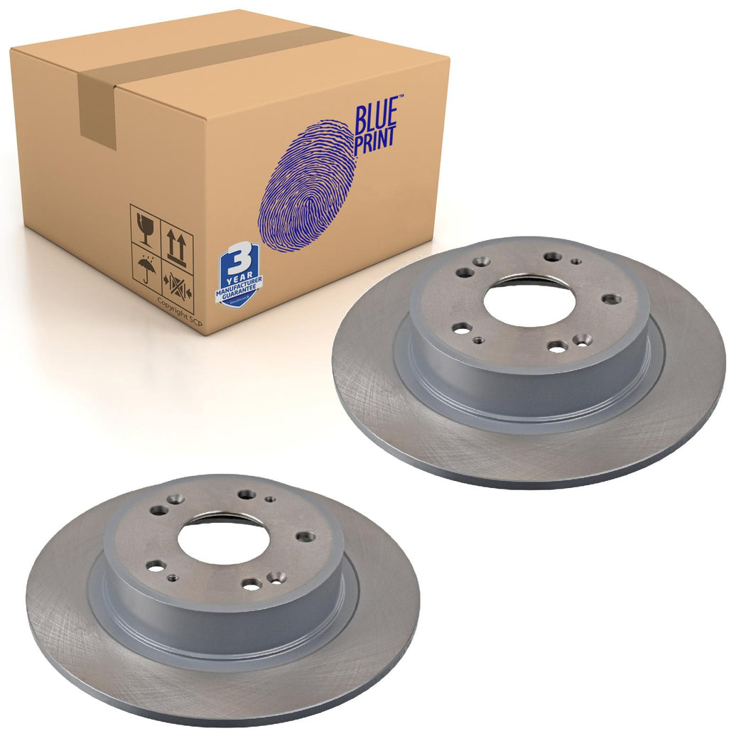 Pair of Rear Brake Disc Fits Honda Accord Civic HR-V Vezel Blue Print ADH243108