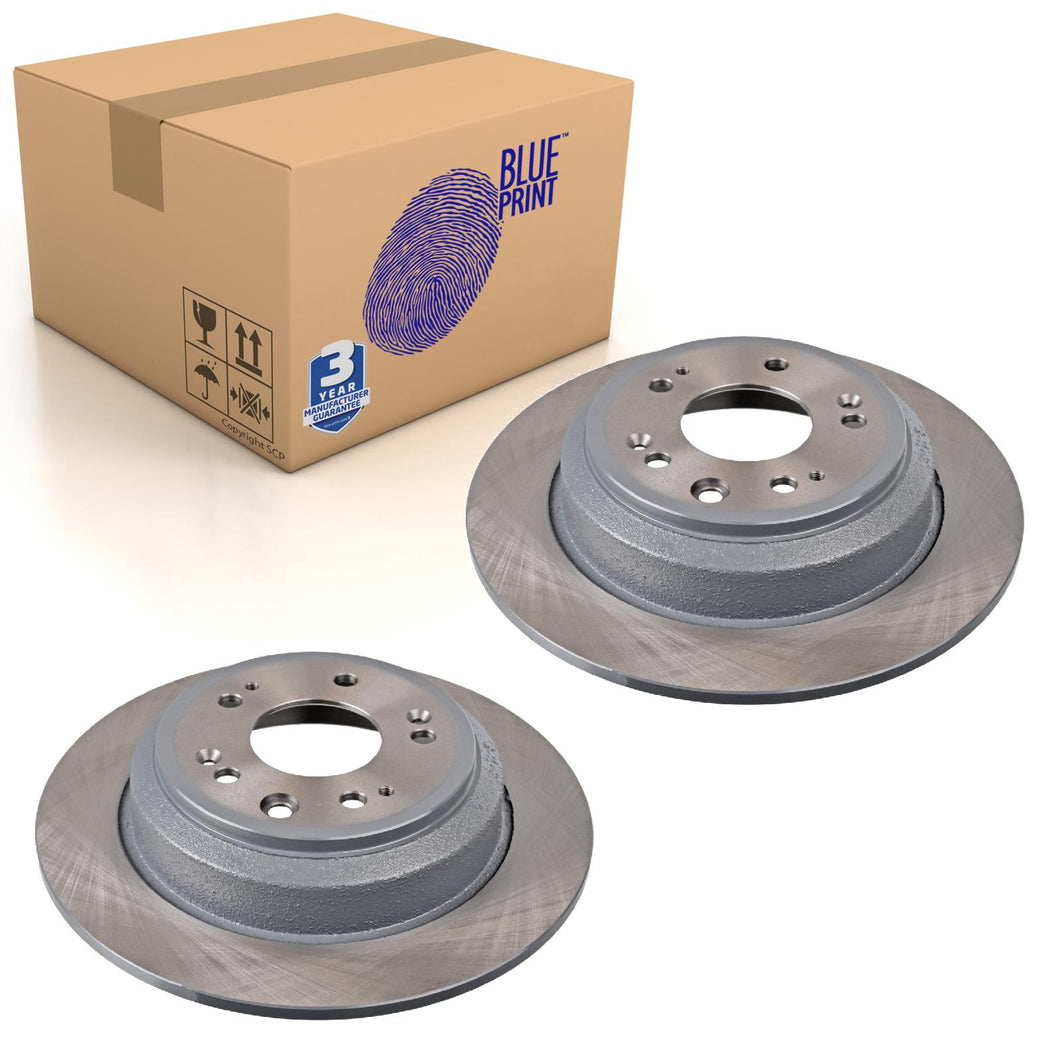 Pair of Rear Brake Disc Fits Honda Accord VIII Blue Print ADH243111