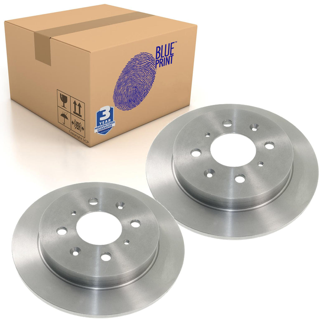 Pair of Rear Brake Disc Fits Honda Ballade City Fit Jazz Blue Print ADH243115