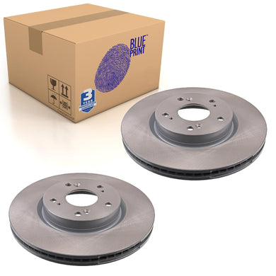 Pair of Front Brake Disc Fits Honda Accord Civic HR-V II Blue Print ADH243122