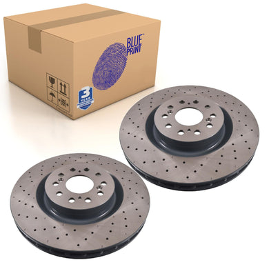 Pair of Front Brake Disc Fits Honda Civic IX Blue Print ADH243131