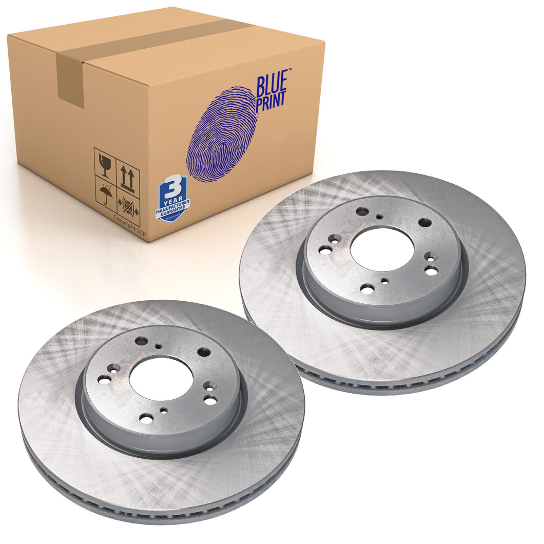 Pair of Front Brake Disc Fits Honda HR-V II OE 45251T8MG01 Blue Print ADH243133