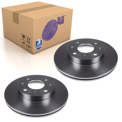 Pair of Front Brake Disc Fits Honda CRX Civic Integra Blue Print ADH24316