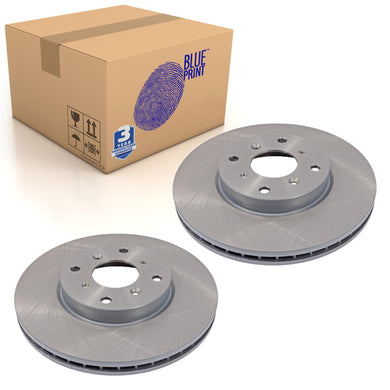 Pair of Front Brake Disc Fits Honda Accord VI Blue Print ADH24349