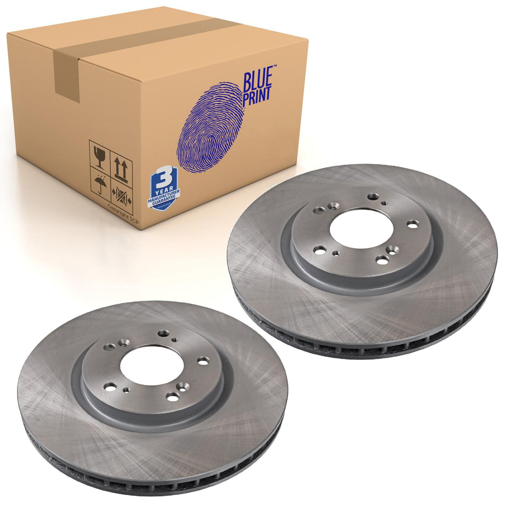 Pair of Front Brake Disc Fits Honda S2000 OE 45251S2A000 Blue Print ADH24359