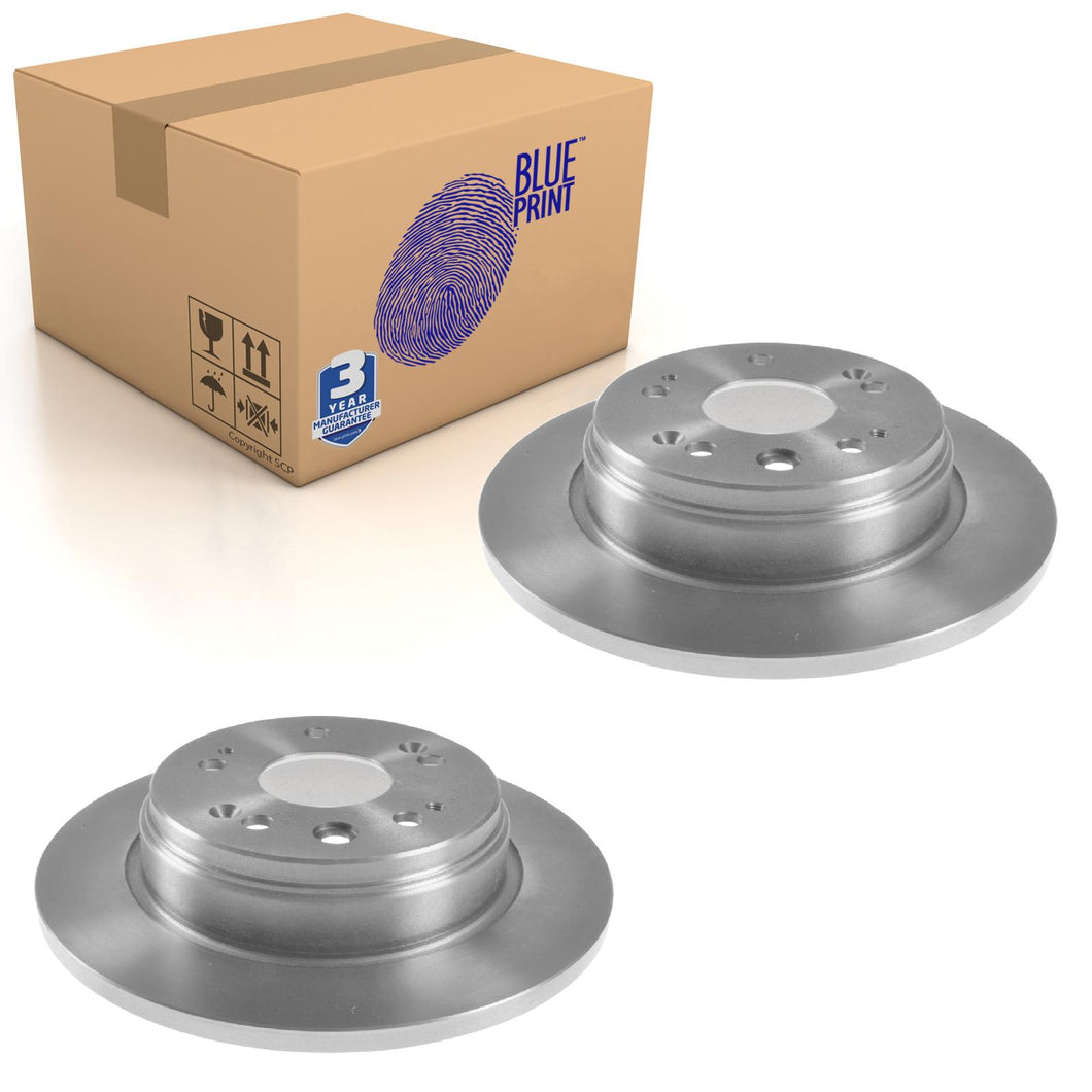 Pair of Rear Brake Disc Fits Honda Edix 4WD FR-V Stream Blue Print ADH24362