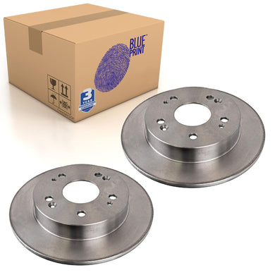 Pair of Rear Brake Disc Fits Honda Civic Prelude V Blue Print ADH24370