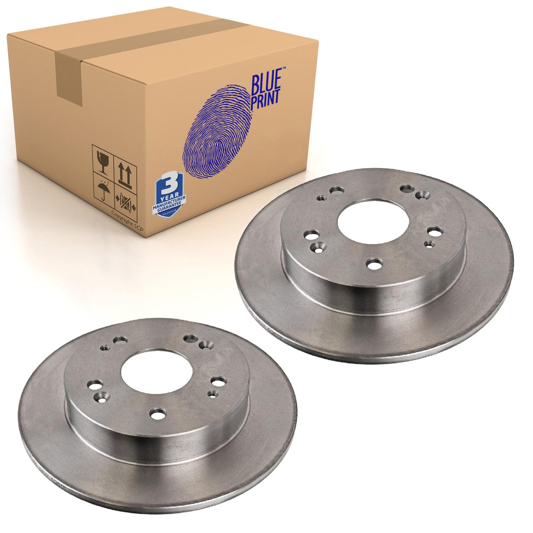 Pair of Rear Brake Disc Fits Honda Civic Prelude V Blue Print ADH24370