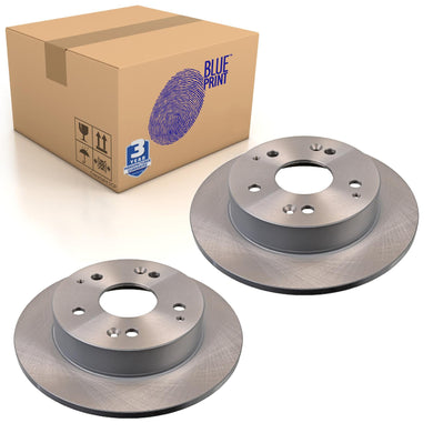Pair of Rear Brake Disc Fits Honda Civic OE 42510S5TE00 Blue Print ADH24372