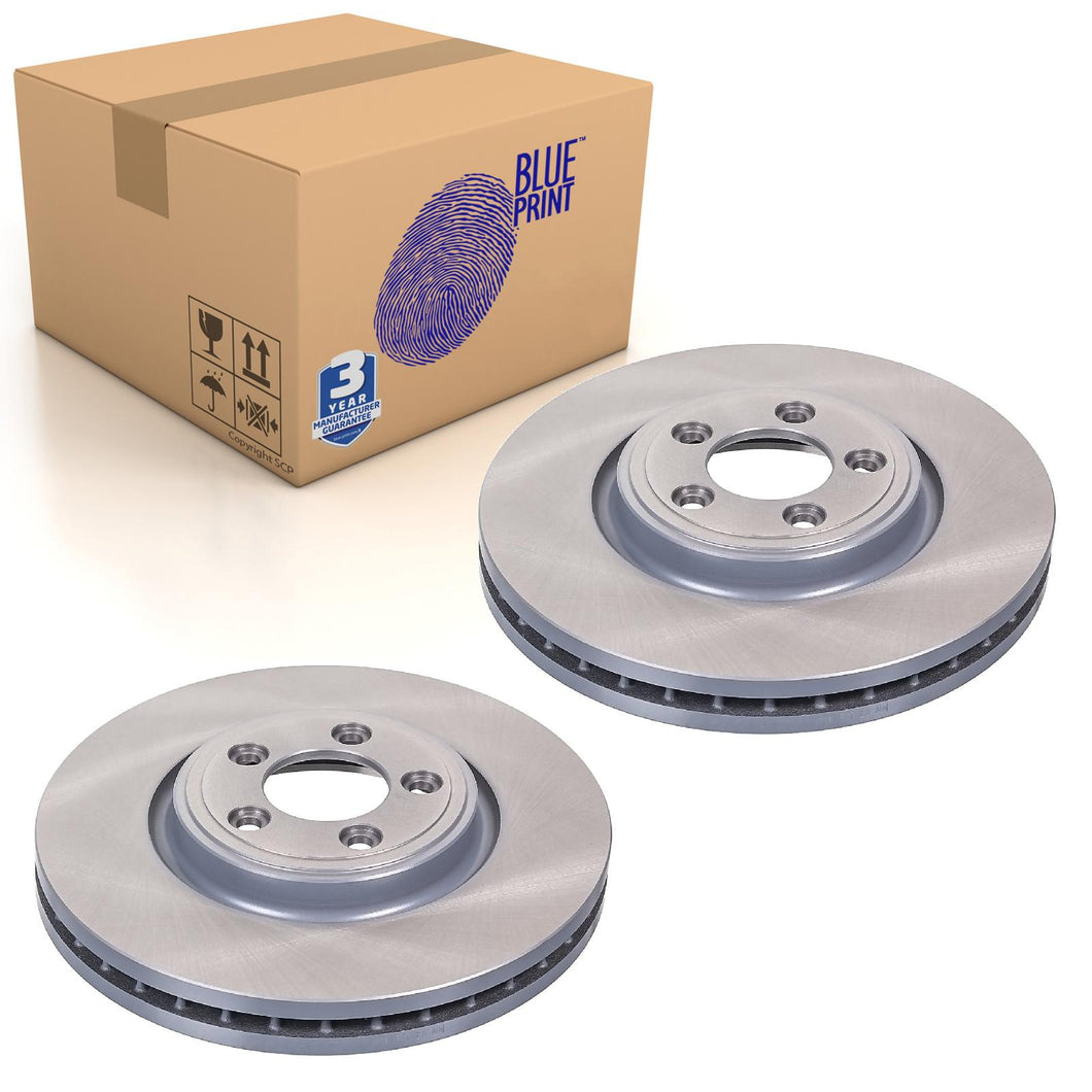 Pair of Front Brake Disc Fits Jaguar S-Type XF Sportbrake X Blue Print ADJ134301