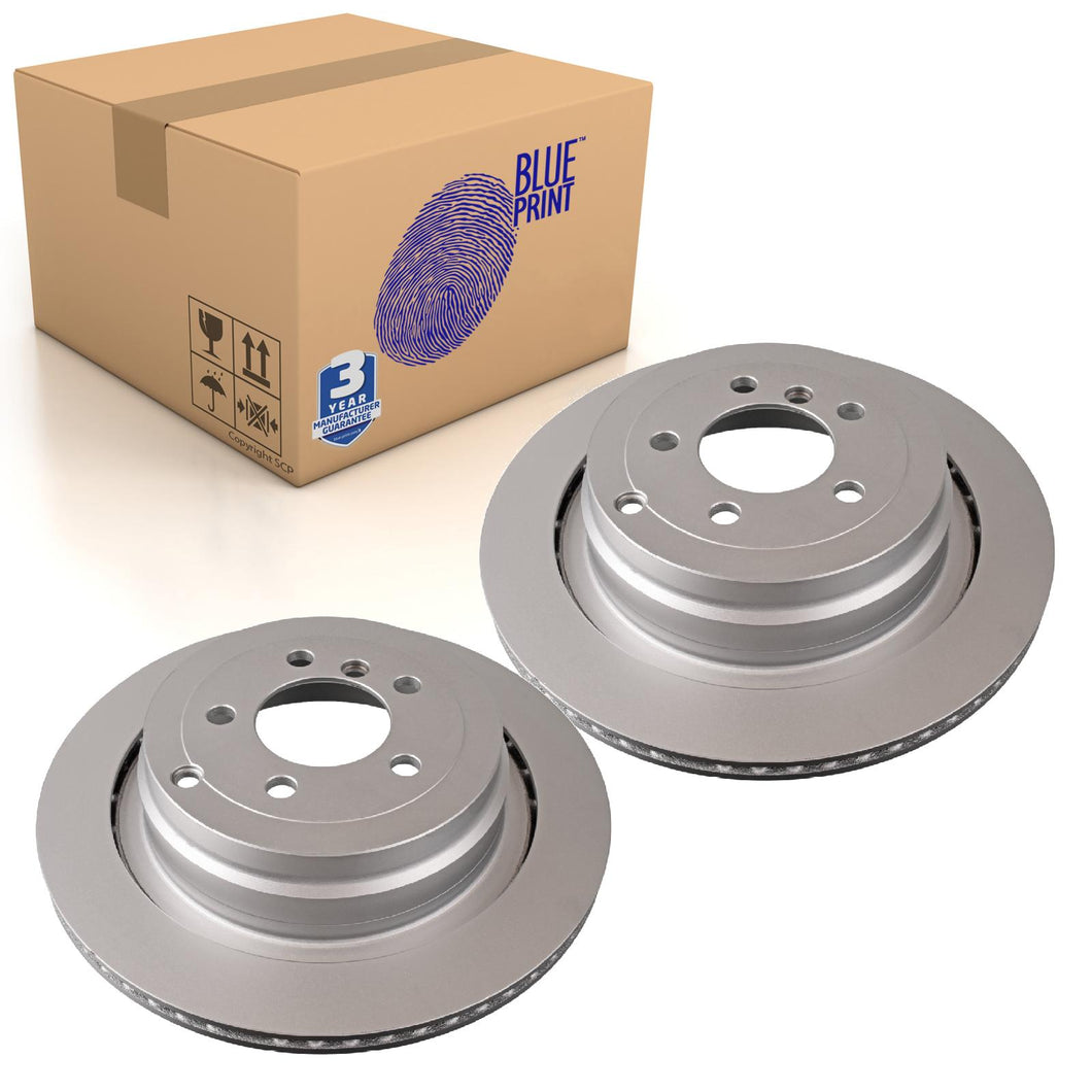 Pair of Rear Brake Disc Fits Land Rover Range III Blue Print ADJ134315