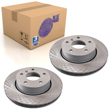 Pair of Front Brake Disc Fits Land Rover Range II Blue Print ADJ134319