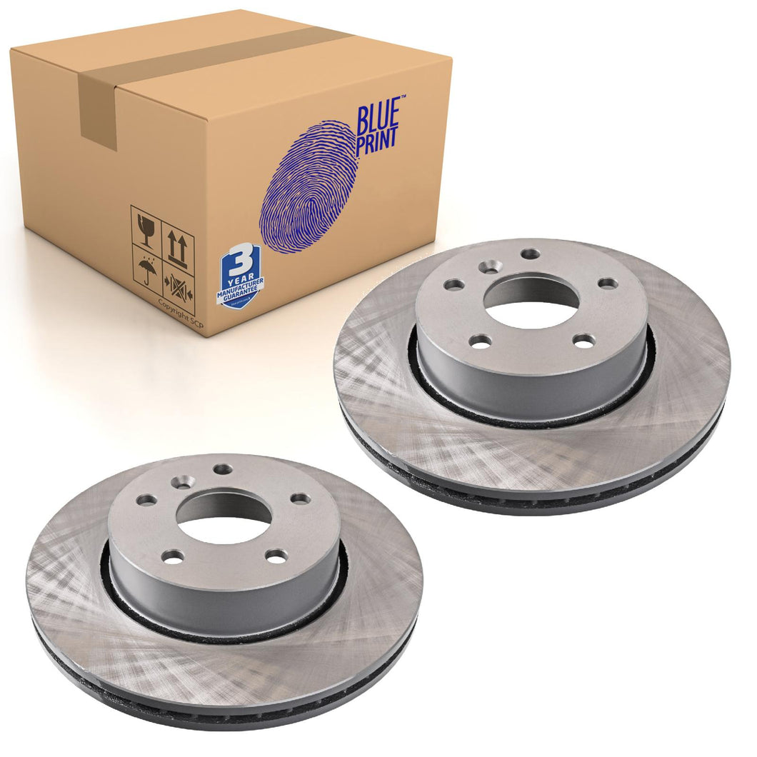 Pair of Front Brake Disc Fits Land Rover Range II Blue Print ADJ134319