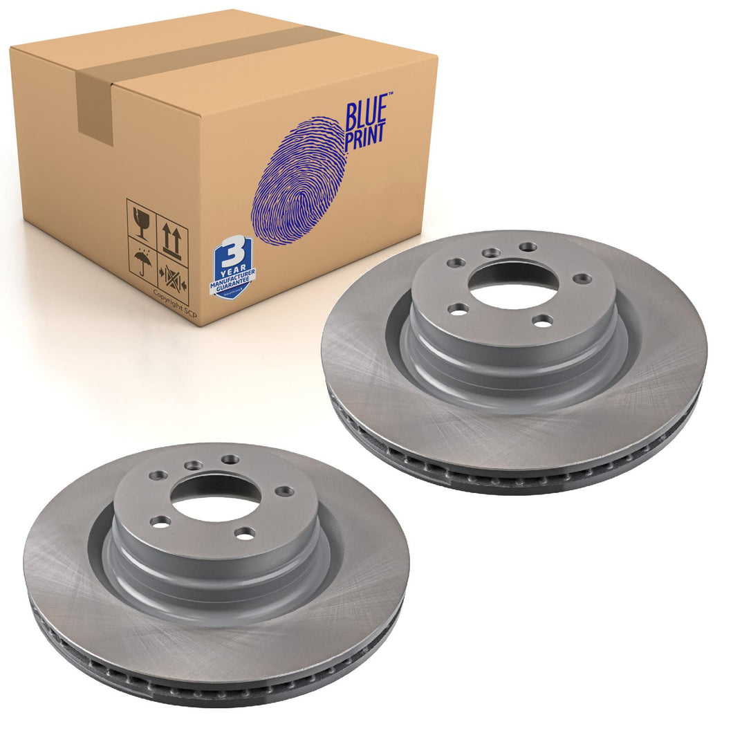 Pair of Front Brake Disc Fits Land Rover Range III Blue Print ADJ134320