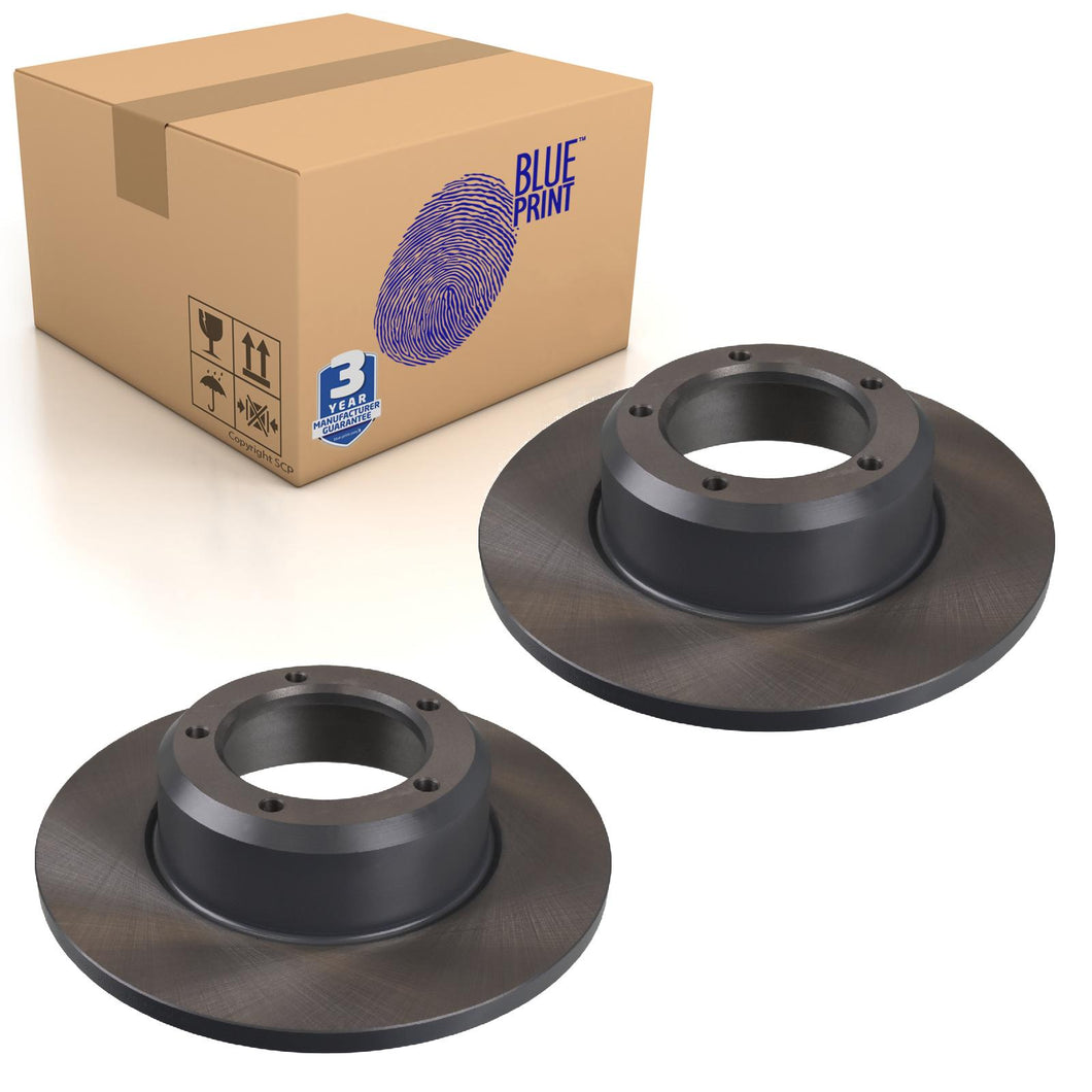 Pair of Front Brake Disc Fits Land Rover Defender Discovery Blue Print ADJ134323