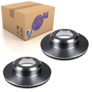Pair of Front Brake Disc Fits Land Rover Defender Discovery Blue Print ADJ134324