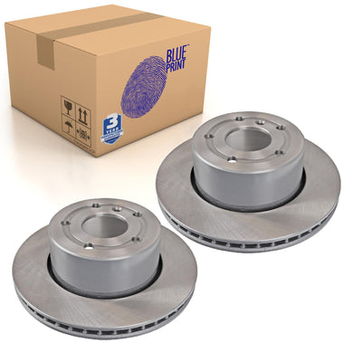 Pair of Front Brake Disc Fits Land Rover Discovery II Blue Print ADJ134328