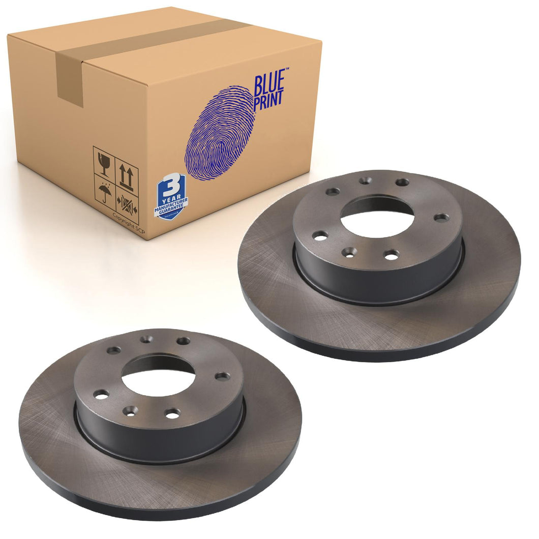 Pair of Front Brake Disc Fits Land Rover Freelander I Blue Print ADJ134329