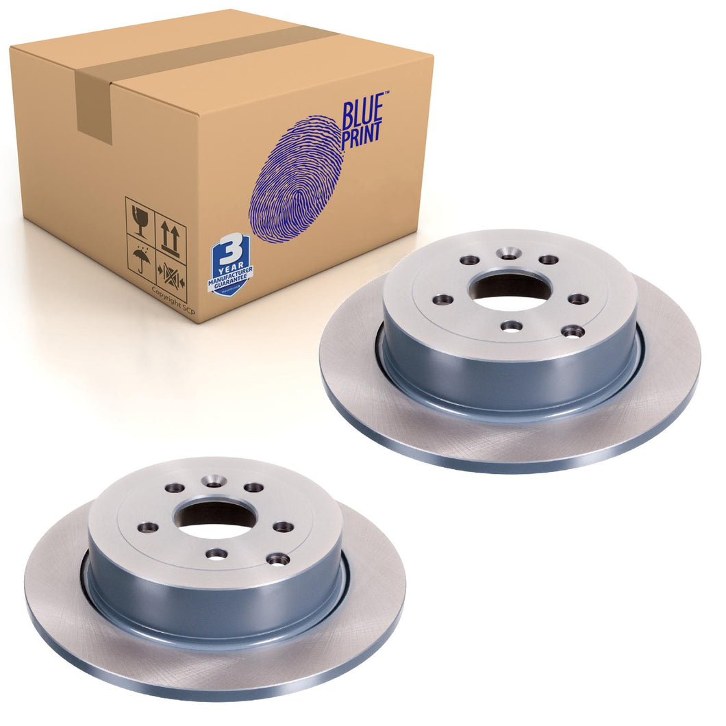 Pair of Rear Brake Disc Fits Land Rover Freelander II Blue Print ADJ134331