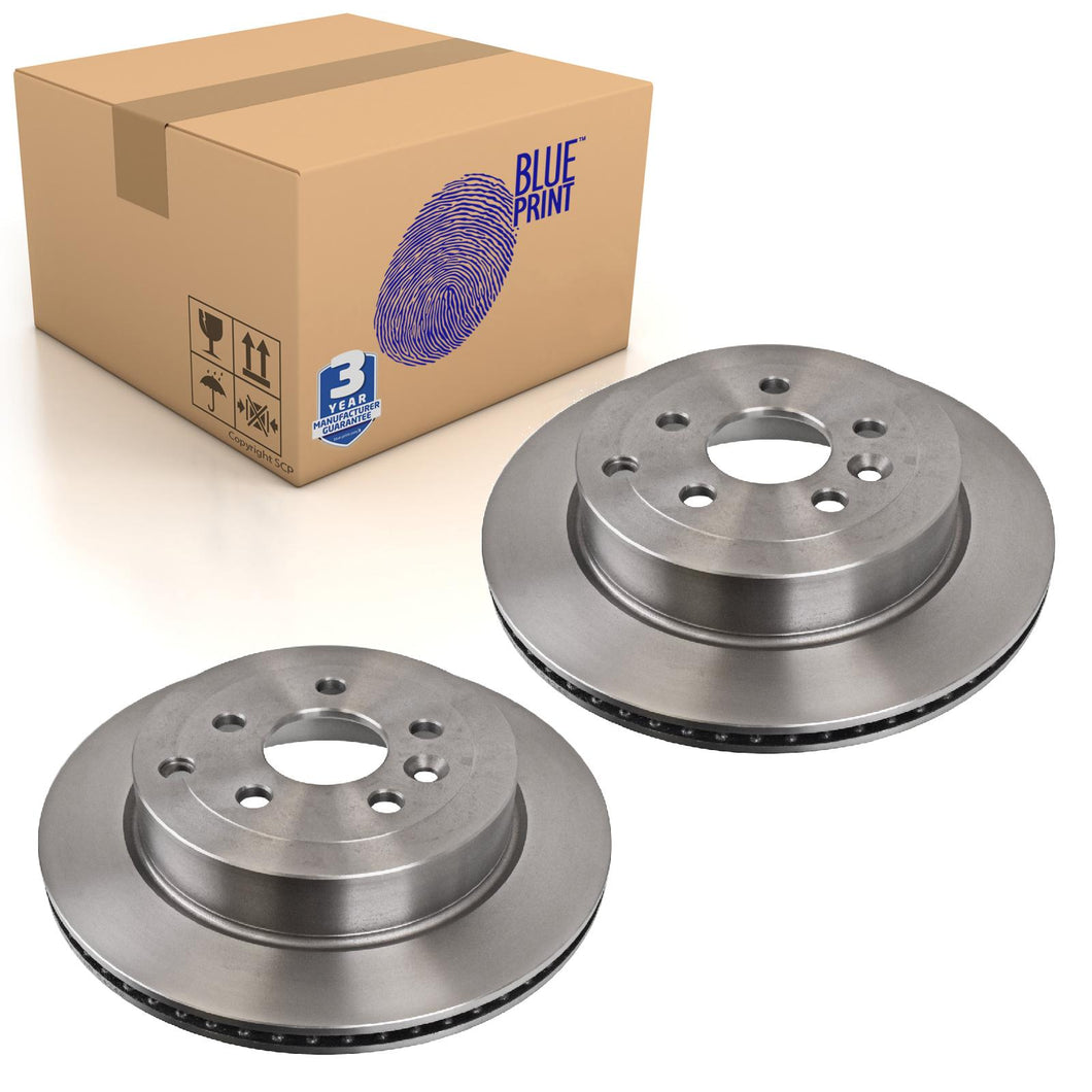 Pair of Rear Brake Disc Fits Land Rover Freelander II Blue Print ADJ134332
