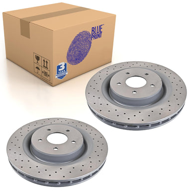 Pair of Front Brake Disc Fits Jaguar XK8 XKR OE JLM21749 Blue Print ADJ134340