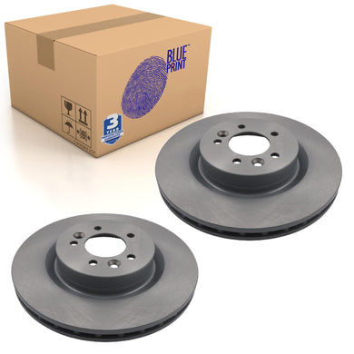 Pair of Front Brake Disc Fits Land Rover Discovery 4WD Rang Blue Print ADJ134347
