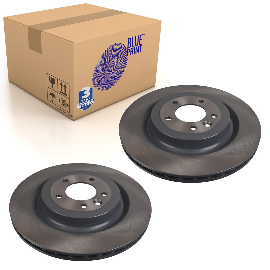 Pair of Rear Brake Disc Fits Land Rover Range IV Blue Print ADJ134349