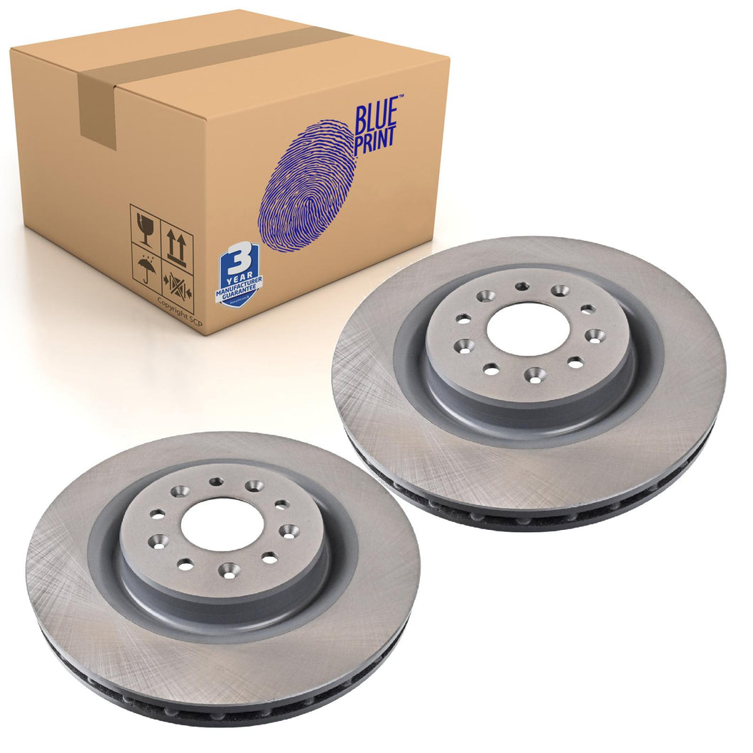 Pair of Front Brake Disc Fits Jaguar XK8 XKR OE C2N3428 Blue Print ADJ134353