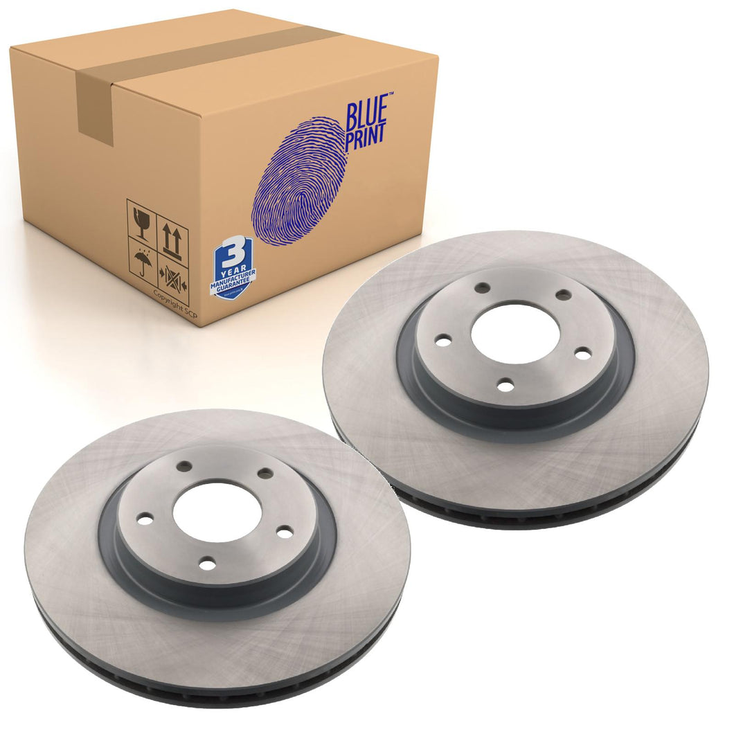 Pair of Front Brake Disc Fits Jaguar XK8 XKR OE C2C41250 Blue Print ADJ134358