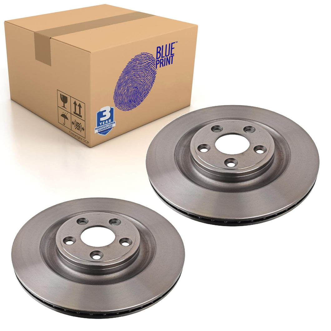 Pair of Rear Brake Disc Fits Jaguar XJ OE C2D27617 Blue Print ADJ134360