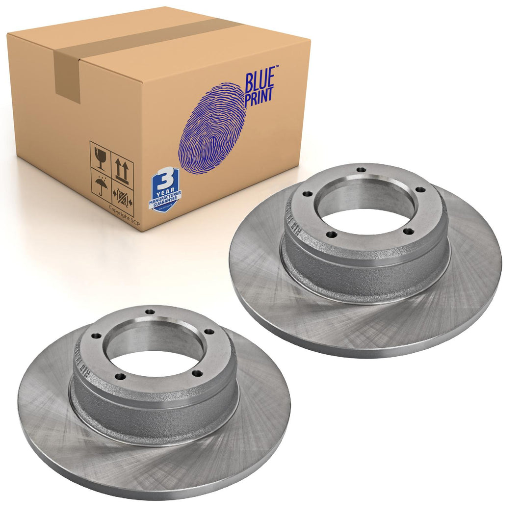 Pair of Rear Brake Disc Fits Land Rover Defender Blue Print ADJ134361