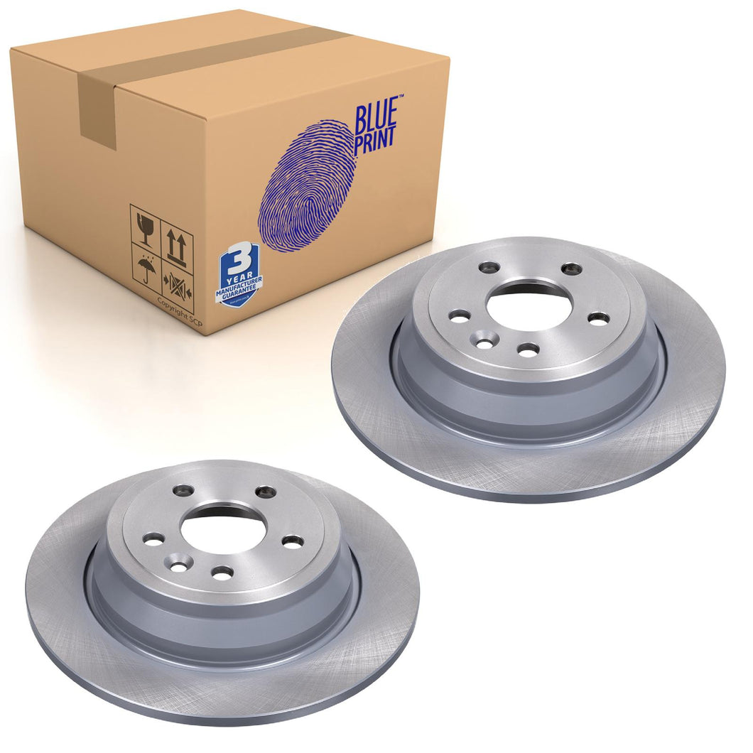 Pair of Rear Brake Disc Fits Land Rover Freelander II Blue Print ADJ134366