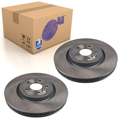Pair of Front Brake Disc Fits Jaguar XE AWD XF AWD Blue Print ADJ134368
