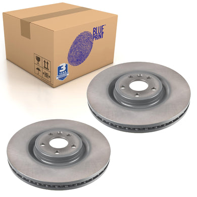Pair of Front Brake Disc Fits Land Rover OE LR083647 Blue Print ADJ134371