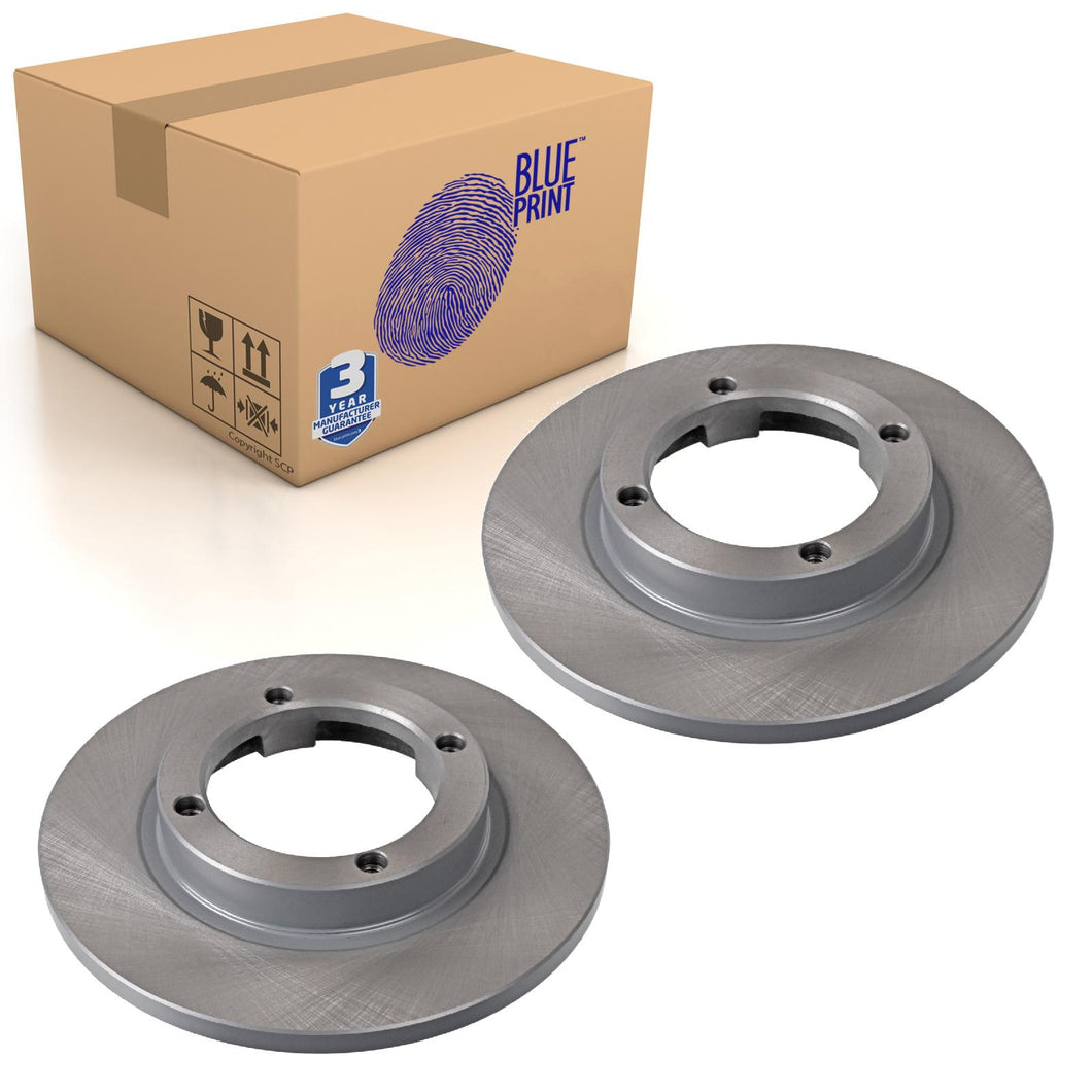 Pair of Front Brake Disc Fits Maruti Vauxhall Rascal Daewoo Blue Print ADK84302