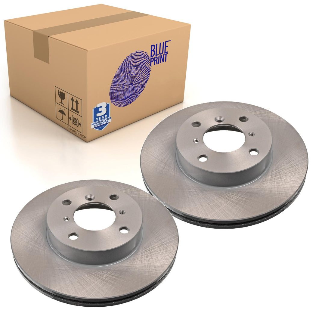 Pair of Front Brake Disc Fits Suzuki Baleno Liana Blue Print ADK84313