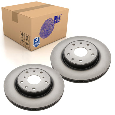 Pair of Front Brake Disc Fits FIAT Sedici 4x4 OE 5531179J02 Blue Print ADK84326