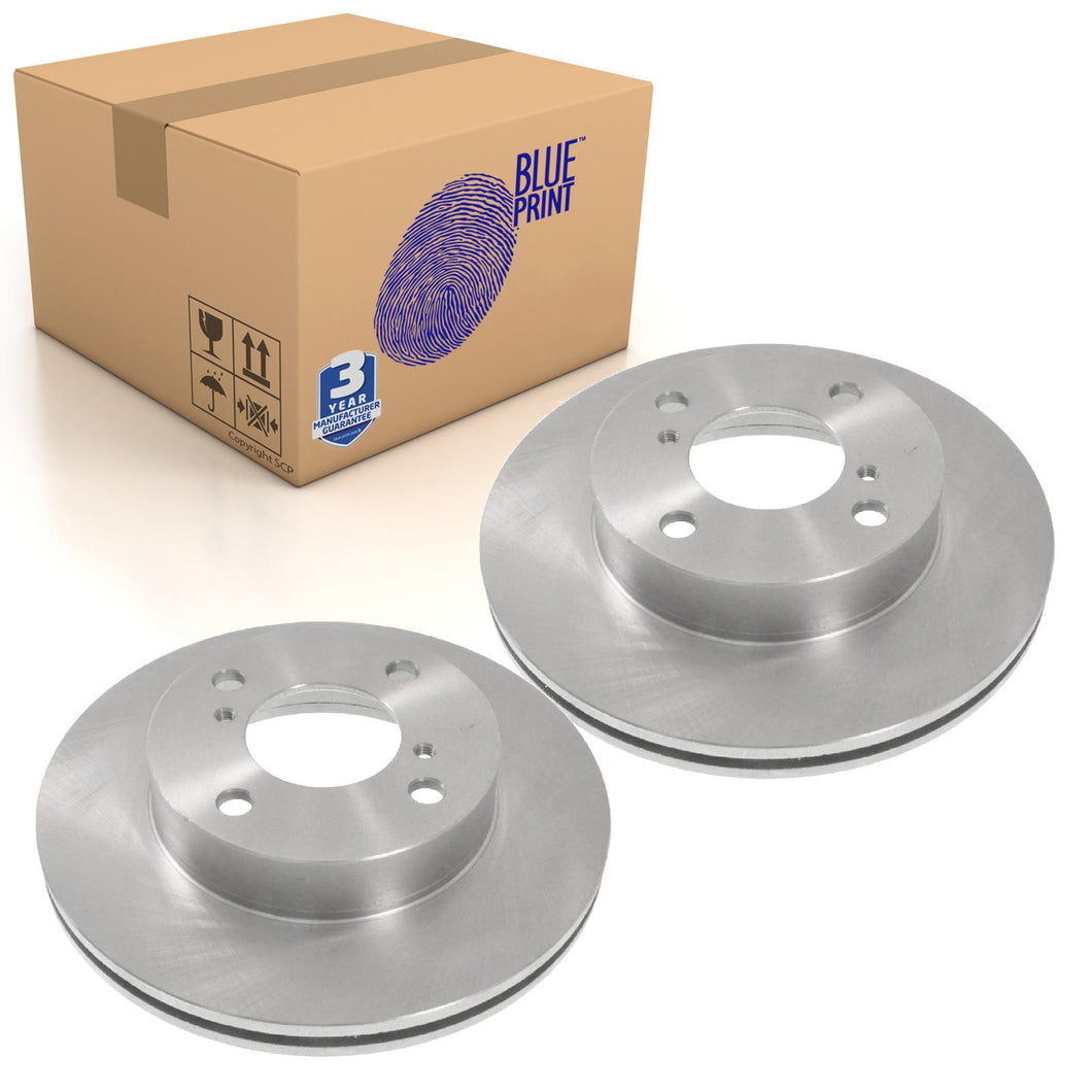 Pair of Front Brake Disc Fits Nissan Pixo OE 55311M68K10 Blue Print ADK84332