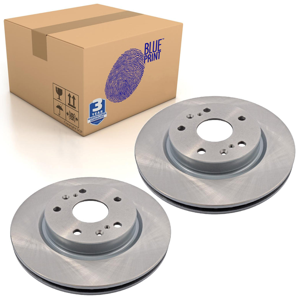 Pair of Front Brake Disc Fits Suzuki SX4 AWD Crossover S-Cro Blue Print ADK84346