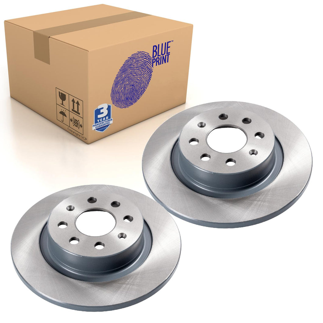 Pair of Rear Brake Disc Fits Vauxhall Abarth Grande Punto F Blue Print ADL144310