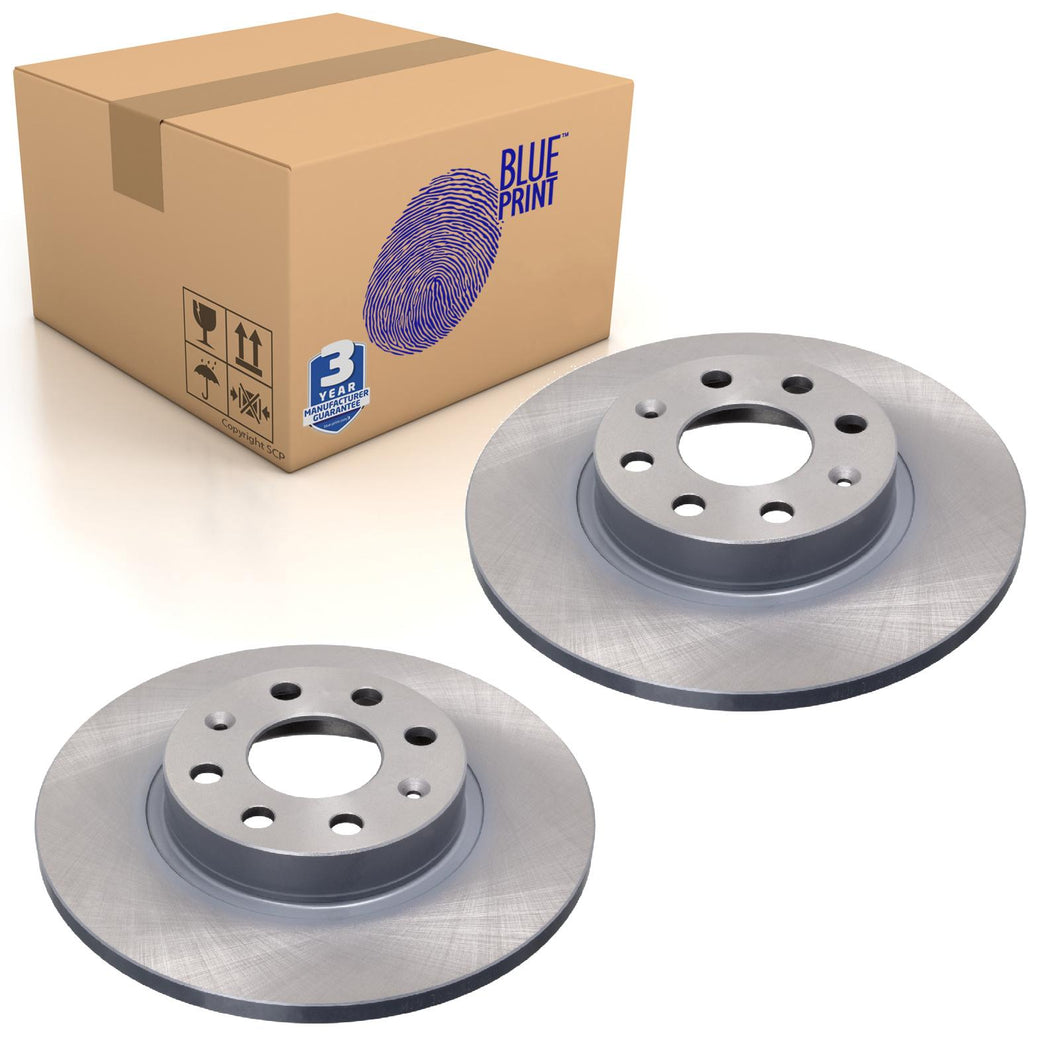 Pair of Front Brake Disc Fits FIAT Grande Punto Blue Print ADL144329