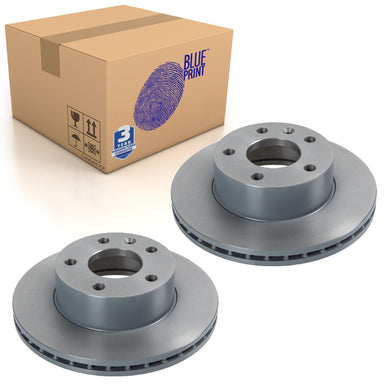 Pair of Front Brake Disc Fits LDV Maxus 2005 2009 Blue Print ADL144349