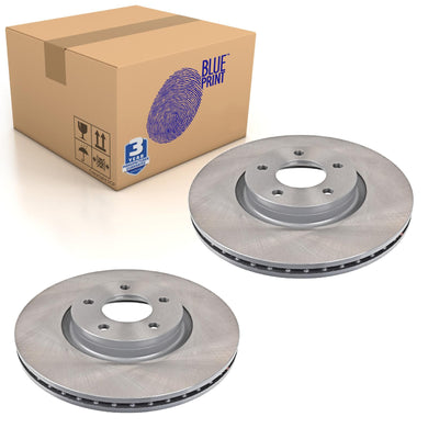 Pair of Front Brake Disc Fits Mazda Mazda3 BK BL Blue Print ADM543119