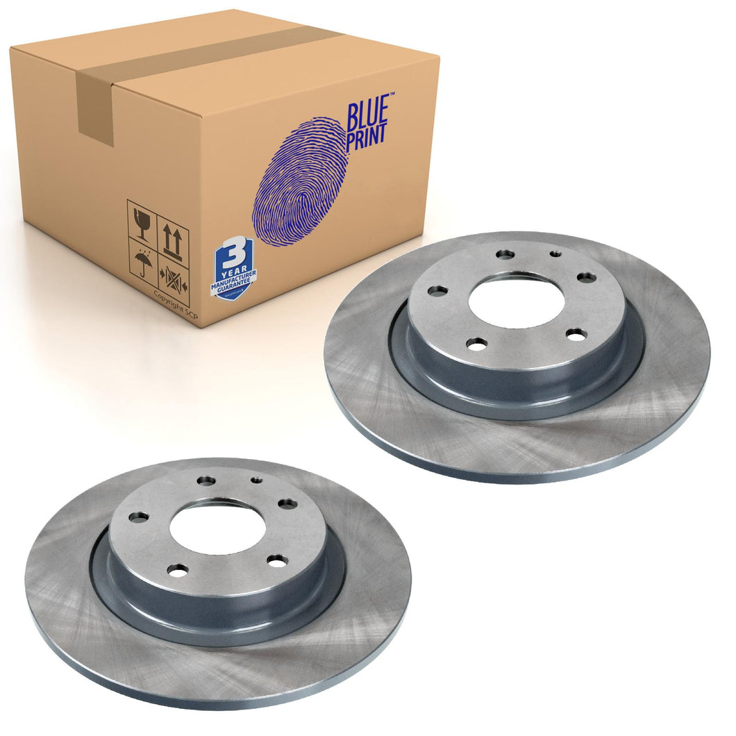 Pair of Rear Brake Disc Fits Mazda Mazda6 AWD Wagon AWD Blue Print ADM543127